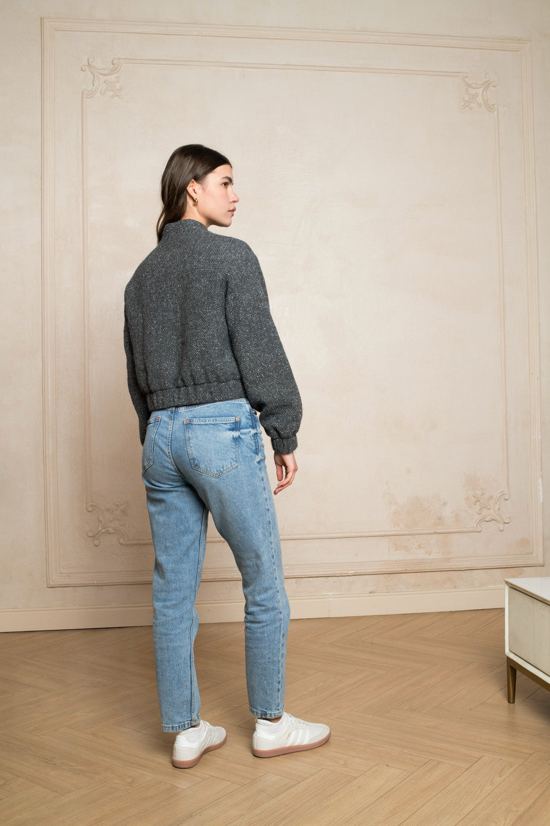 Teddy Tweed Bomber Jacket