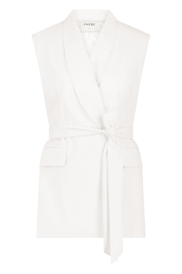 Sleeveless Shawl Collar Blazer in our Signature Fabric