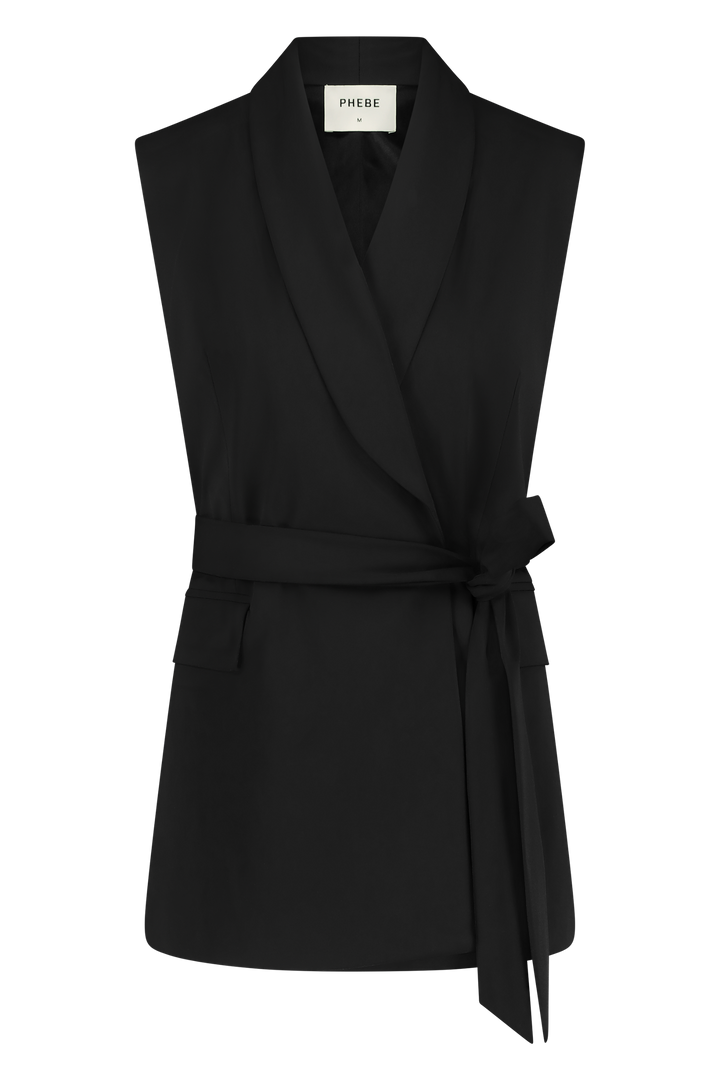 Sleeveless Shawl Collar Blazer in our Signature Fabric