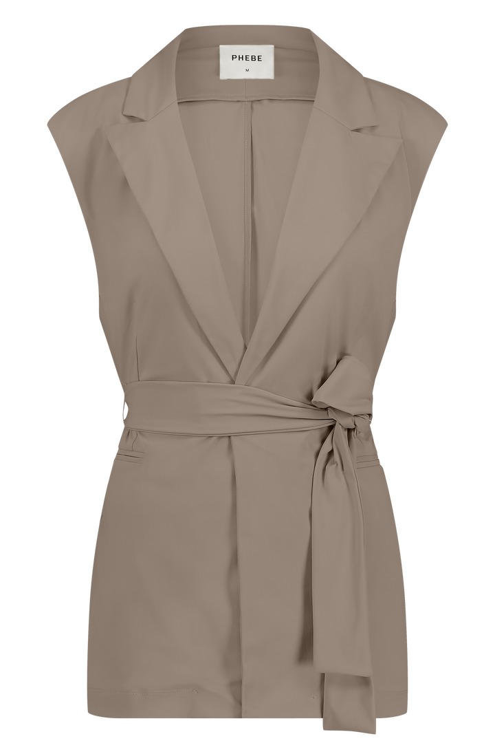 Sleeveless Shawl Collar Blazer in our Signature Fabric