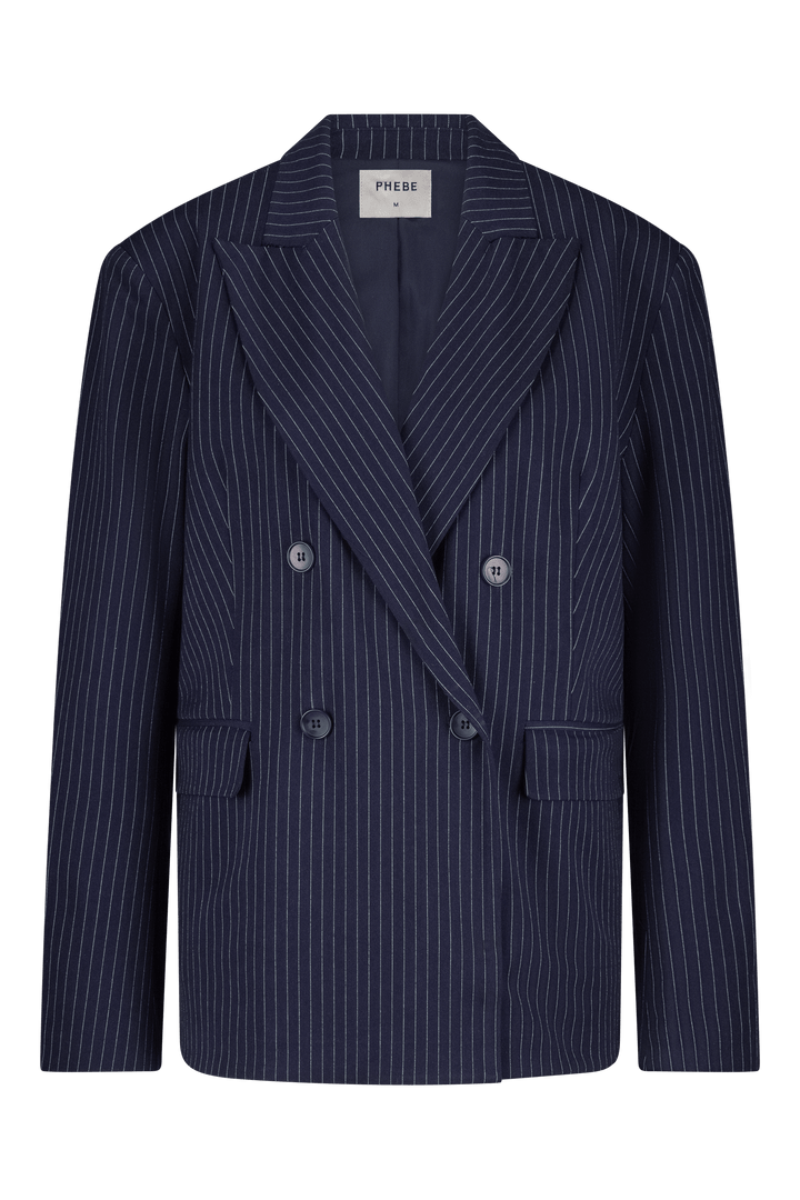 Double Breasted Blazer in Pinstripe