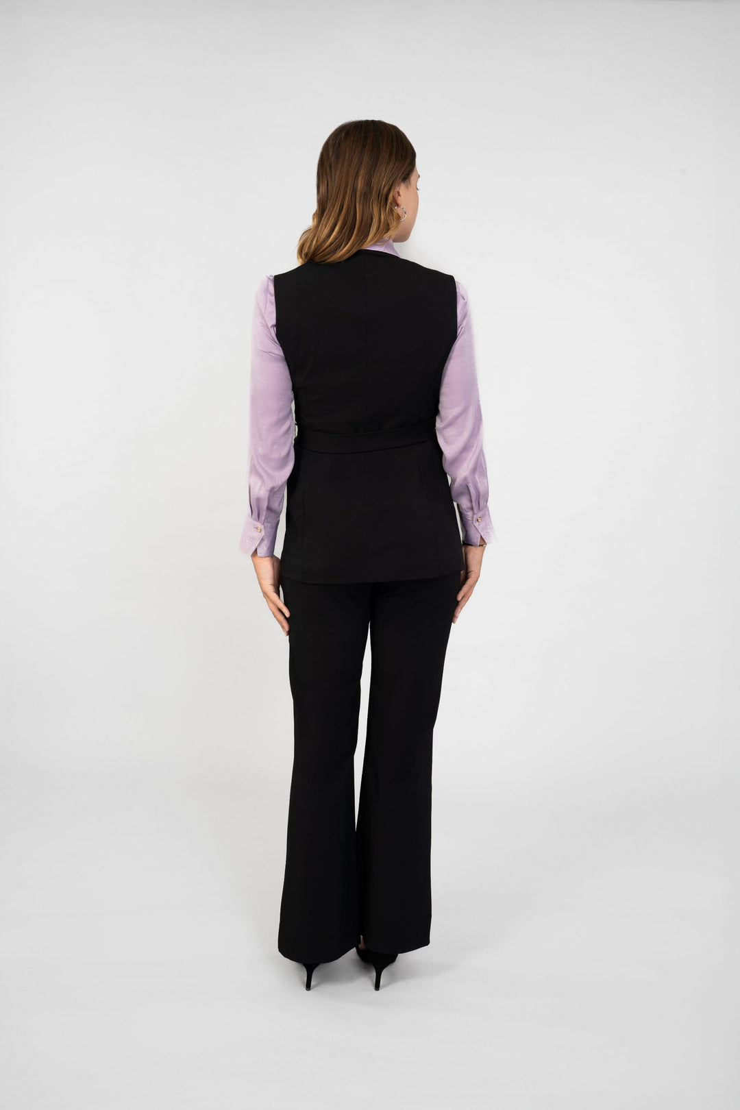 Sleeveless Shawl Collar Blazer in our Signature Fabric