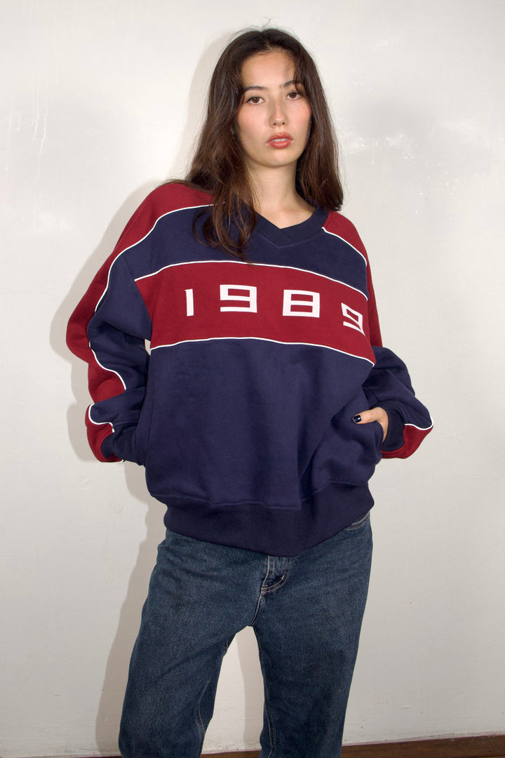 SCG MADE | '1989' Retro Style V-neck Oversized Jumper