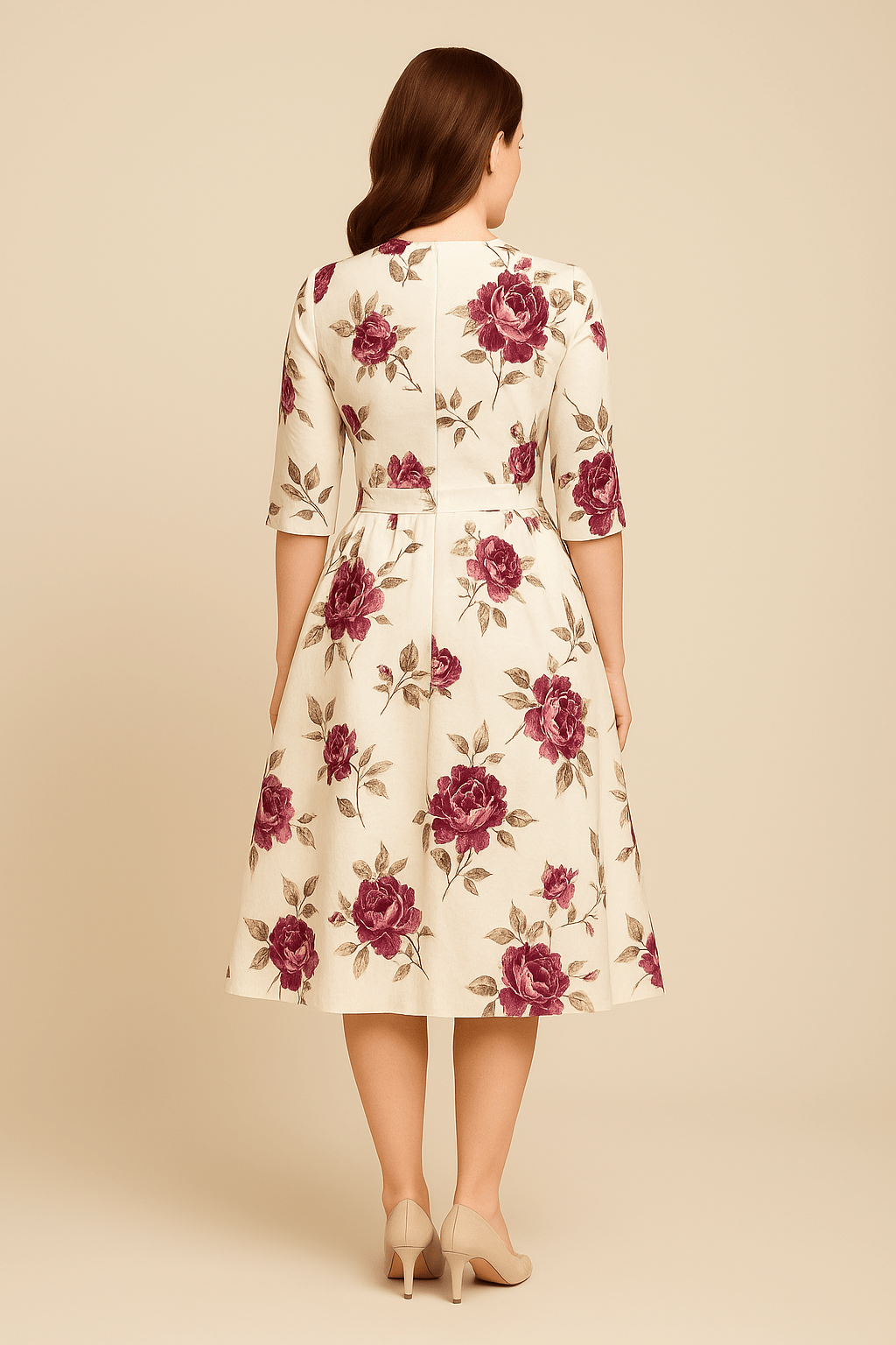 Malie Women's A-Line Dress - Floral Print Elegant Style
