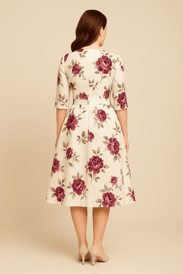 Malie Women's A-Line Dress - Floral Print Elegant Style